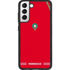 Coque Samsung Galaxy S21 FE 5G - Silicone rigide noir Maillot de football Maroc 2026 personnalisable
