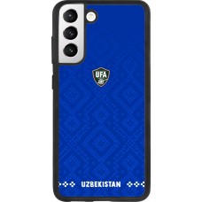 Coque Samsung Galaxy S21 FE 5G - Silicone rigide noir Maillot de football Ouzbékistan 2026 personnalisable