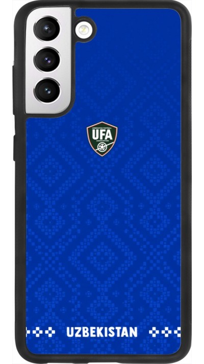 Coque Samsung Galaxy S21 FE 5G - Silicone rigide noir Maillot de football Ouzbékistan 2026 personnalisable