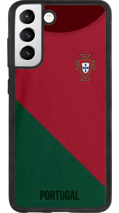 Samsung Galaxy S21 FE 5G Case Hülle - Silikon schwarz Fussballtrikot Portugal2022