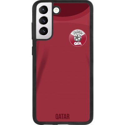 Samsung Galaxy S21 FE 5G Case Hülle - Silikon schwarz Katar 2022 personalisierbares Fussballtrikot