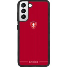 Coque Samsung Galaxy S21 FE 5G - Silicone rigide noir Maillot de football Répuplique Tchèque 2026 personnalisable
