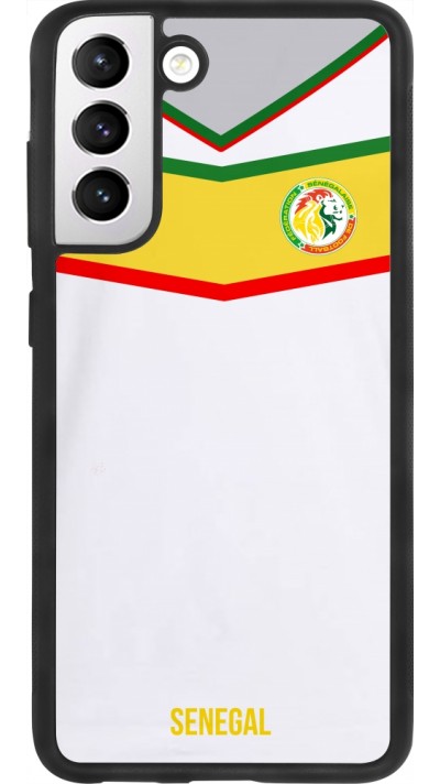 Coque Samsung Galaxy S21 FE 5G - Silicone rigide noir Maillot de football Senegal 2022 personnalisable