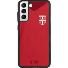 Samsung Galaxy S21 FE 5G Case Hülle - Silikon schwarz Serbien 2022 personalisierbares Fussballtrikot