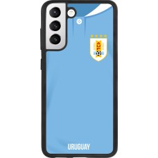 Samsung Galaxy S21 FE 5G Case Hülle - Silikon schwarz Uruguay 2022 personalisierbares Fussballtrikot