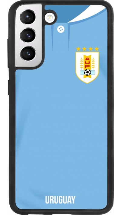 Samsung Galaxy S21 FE 5G Case Hülle - Silikon schwarz Uruguay 2022 personalisierbares Fussballtrikot