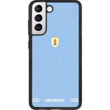 Coque Samsung Galaxy S21 FE 5G - Silicone rigide noir Maillot de football Uruguay 2026 personnalisable