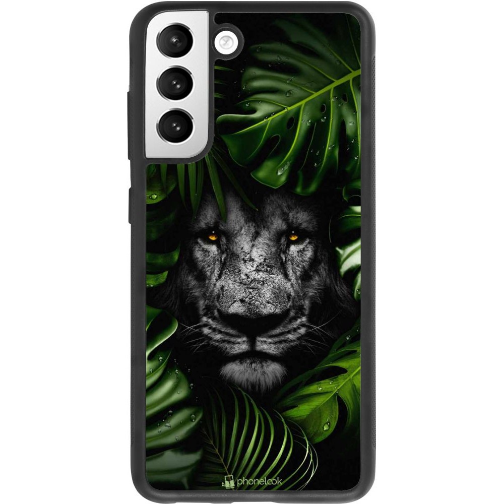 Coque Samsung Galaxy S21 FE 5G - Silicone rigide noir Forest Lion