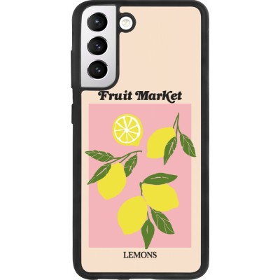 Coque Samsung Galaxy S21 FE 5G - Silicone rigide noir Fruit market lemons 2026