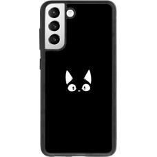 Coque Samsung Galaxy S21 FE 5G - Silicone rigide noir Funny cat on black