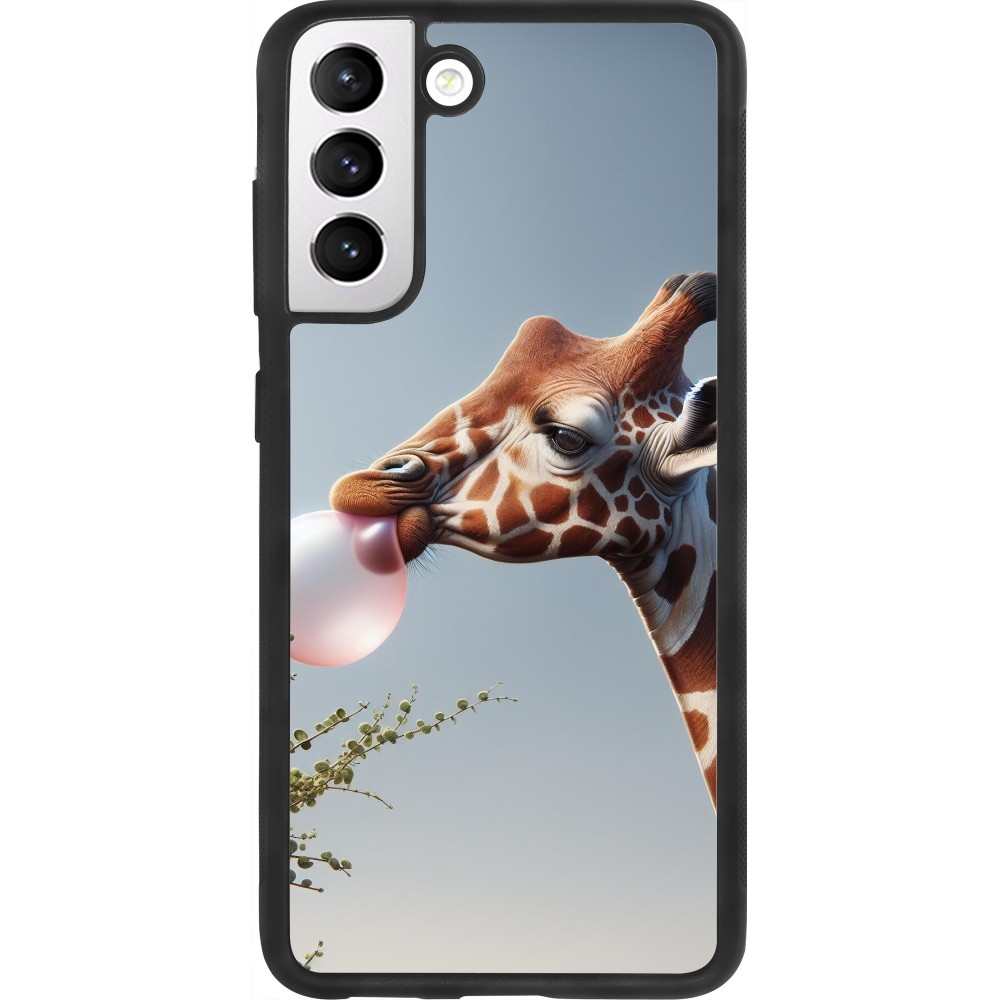 Coque Samsung Galaxy S21 FE 5G - Silicone rigide noir Girafe à bulle