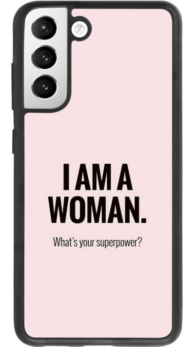 Coque Samsung Galaxy S21 FE 5G - Silicone rigide noir I am a woman