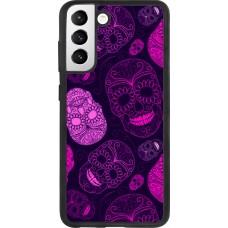 Samsung Galaxy S21 FE 5G Case Hülle - Silikon schwarz Halloween 2023 pink skulls