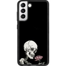Coque Samsung Galaxy S21 FE 5G - Silicone rigide noir Halloween 2023 rose and skeleton