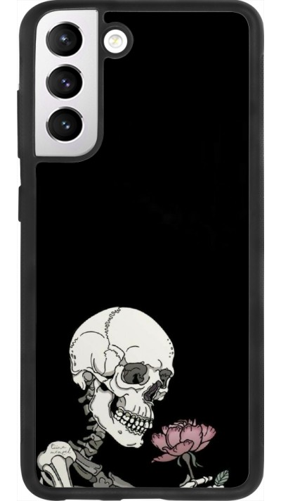 Samsung Galaxy S21 FE 5G Case Hülle - Silikon schwarz Halloween 2023 rose and skeleton