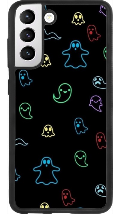 Coque Samsung Galaxy S21 FE 5G - Silicone rigide noir Halloween 2024 colorful ghosts