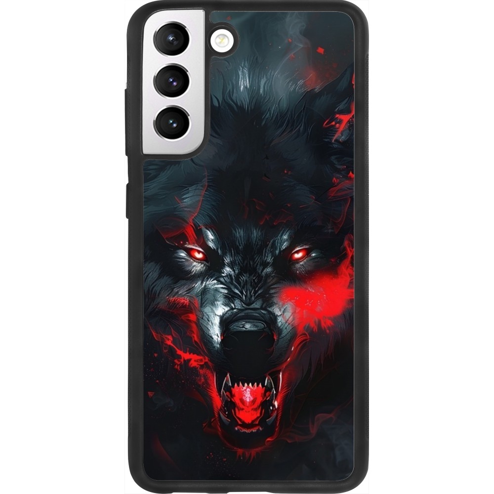 Coque Samsung Galaxy S21 FE 5G - Silicone rigide noir Halloween 2024 mad werewolf