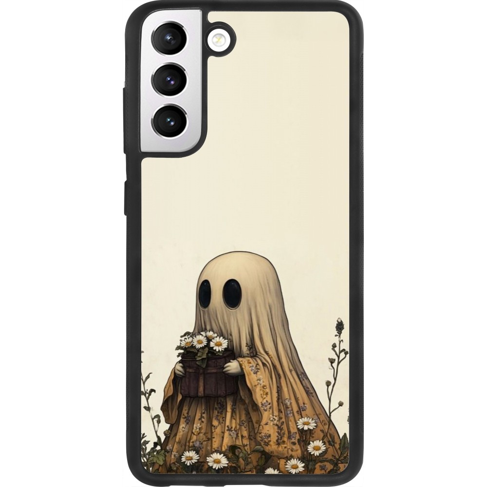 Coque Samsung Galaxy S21 FE 5G - Silicone rigide noir Halloween 2025 Ghost gardener