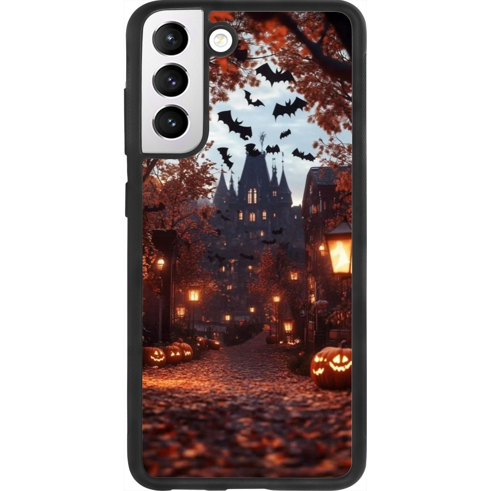 Coque Samsung Galaxy S21 FE 5G - Silicone rigide noir Halloween 2025 Haunted house