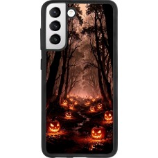 Coque Samsung Galaxy S21 FE 5G - Silicone rigide noir Halloween 2025 Road of Terrifying Pumpkins