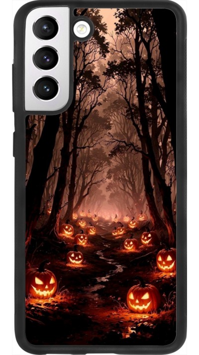 Coque Samsung Galaxy S21 FE 5G - Silicone rigide noir Halloween 2025 Road of Terrifying Pumpkins