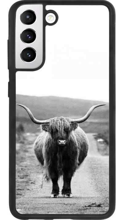 Coque Samsung Galaxy S21 FE 5G - Silicone rigide noir Highland cattle