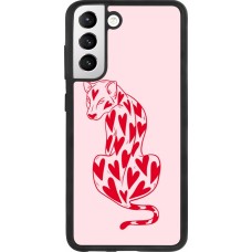 Coque Samsung Galaxy S21 FE 5G - Silicone rigide noir Leopard with hearts 2026