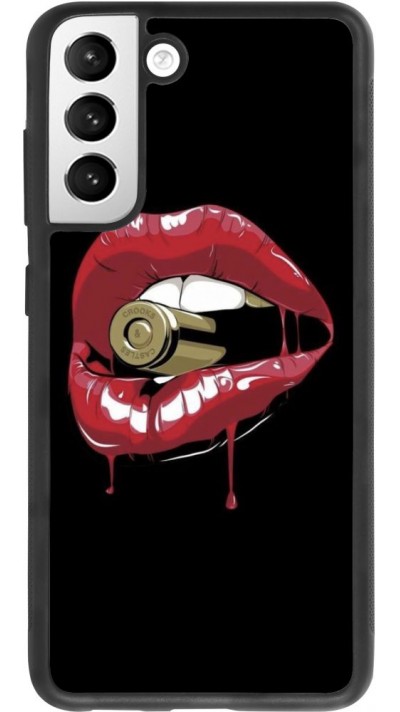 Coque Samsung Galaxy S21 FE 5G - Silicone rigide noir Lips bullet
