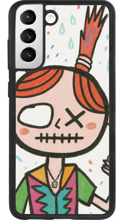Samsung Galaxy S21 FE 5G Case Hülle - Silikon schwarz Little Girl Sketch