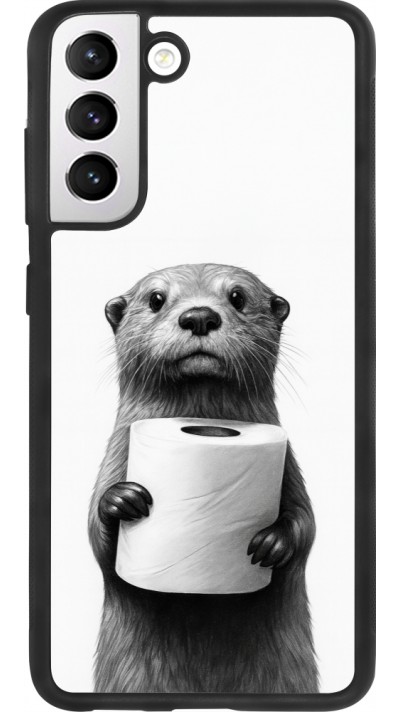 Samsung Galaxy S21 FE 5G Case Hülle - Silikon schwarz Otter Toilettenpapier