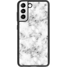 Coque Samsung Galaxy S21 FE 5G - Silicone rigide noir Marble 01