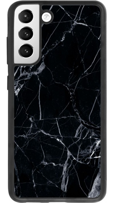 Hülle Samsung Galaxy S21 FE 5G - Silikon schwarz Marble Black 01