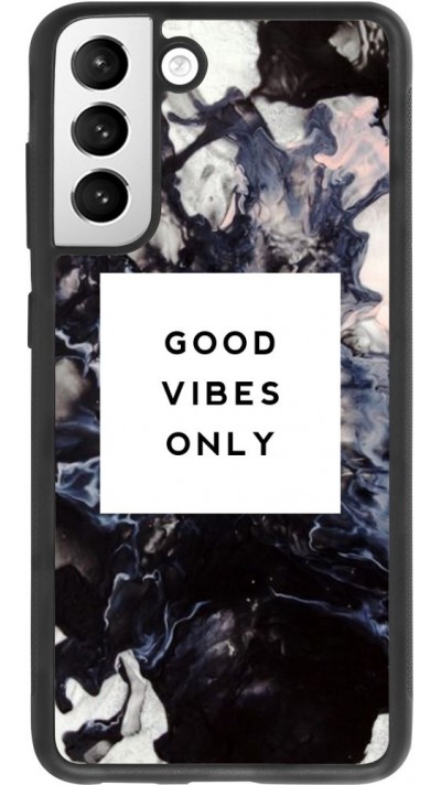 Coque Samsung Galaxy S21 FE 5G - Silicone rigide noir Marble Good Vibes Only