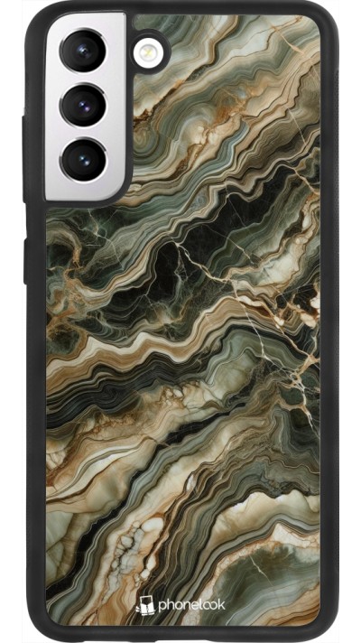 Samsung Galaxy S21 FE 5G Case Hülle - Silikon schwarz Oliv Marmor