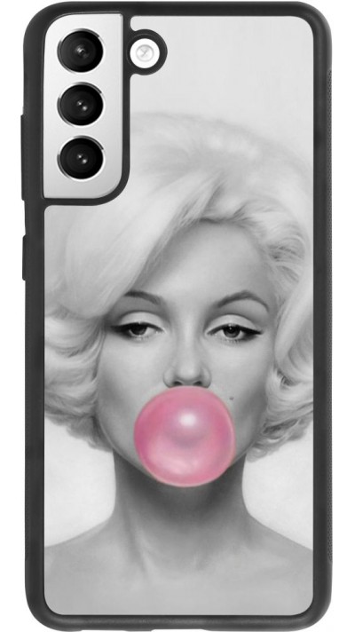 Coque Samsung Galaxy S21 FE 5G - Silicone rigide noir Marilyn Bubble