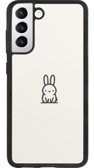 Coque Samsung Galaxy S21 FE 5G - Silicone rigide noir Minimal bunny cutie