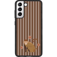 Samsung Galaxy S21 FE 5G Case Hülle - Silikon schwarz Monkey with stripes