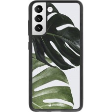 Coque Samsung Galaxy S21 FE 5G - Silicone rigide noir Monstera Plant
