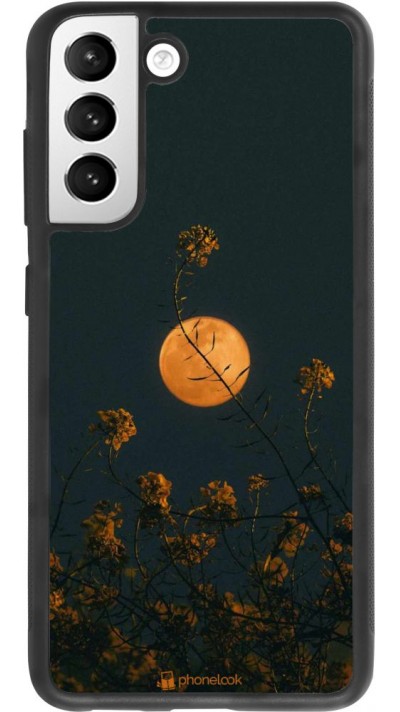 Hülle Samsung Galaxy S21 FE 5G - Silikon schwarz Moon Flowers