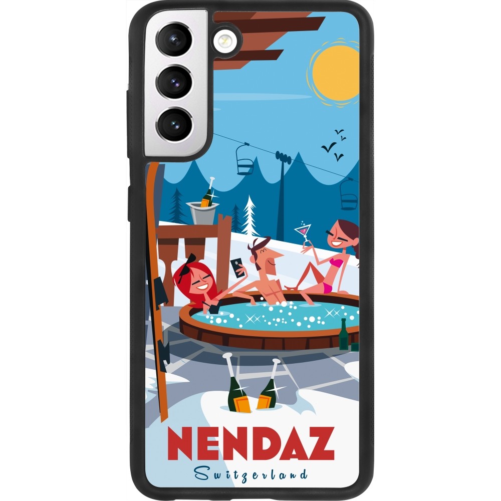 Samsung Galaxy S21 FE 5G Case Hülle - Silikon schwarz Nendaz Mountain Jacuzzi
