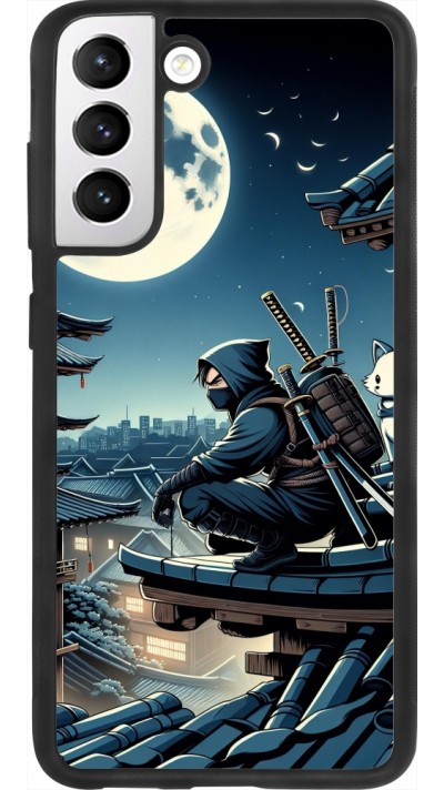 Coque Samsung Galaxy S21 FE 5G - Silicone rigide noir Ninja sous la lune