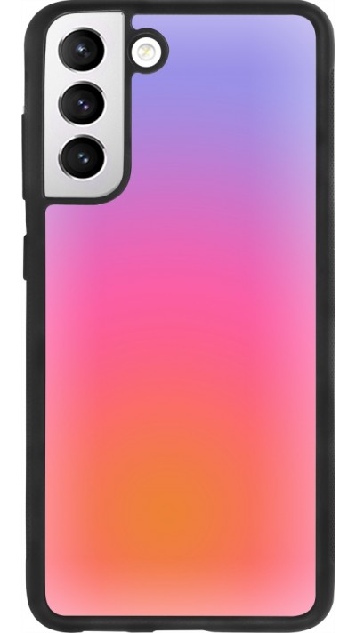 Coque Samsung Galaxy S21 FE 5G - Silicone rigide noir Orange Pink Blue Gradient