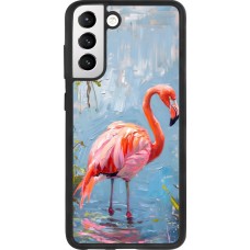 Samsung Galaxy S21 FE 5G Case Hülle - Silikon schwarz Paint Flamingo