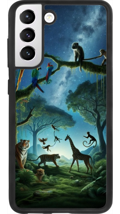 Coque Samsung Galaxy S21 FE 5G - Silicone rigide noir Paradis des animaux exotiques