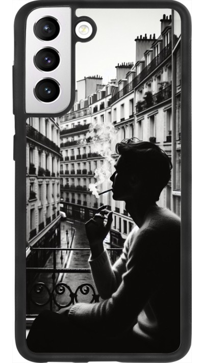 Coque Samsung Galaxy S21 FE 5G - Silicone rigide noir Parisian Smoker