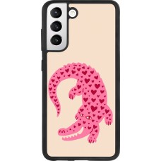 Samsung Galaxy S21 FE 5G Case Hülle - Silikon schwarz Pink crocodile 2026