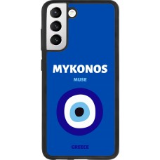 Coque Samsung Galaxy S21 FE 5G - Silicone rigide noir Pop Summer Destination Mykonos