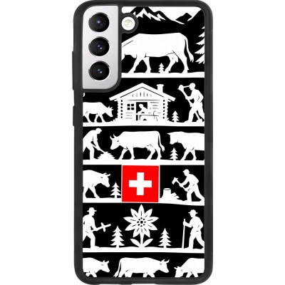 Coque Samsung Galaxy S21 FE 5G - Silicone rigide noir Poya Suisse 1 noir
