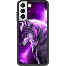 Coque Samsung Galaxy S21 FE 5G - Silicone rigide noir Purple Sky Wolf