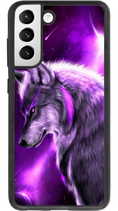 Coque Samsung Galaxy S21 FE 5G - Silicone rigide noir Purple Sky Wolf